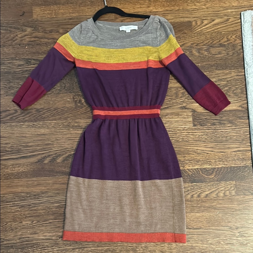 Colorful Striped Sweater Dress